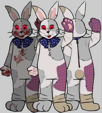 Prompt: Vanny from Five Night&#39;s at Freddy&#39;s mixed with the concept of a mall easter bunny costume